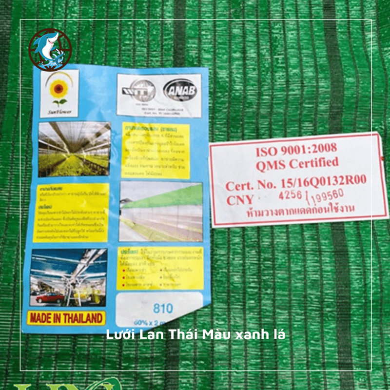 Lưới lan Thái hoa hướng dương màu xanh lá cao cấp