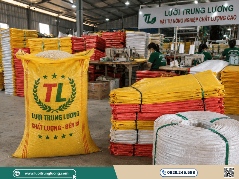 Bao pp dệt đựng lúa gạo của Lưới Trung Lương giá tận xưởng - Lưới Trung Lương Bao pp dệt đựng lúa gạo của Lưới Trung Lương giá tận xưởng
