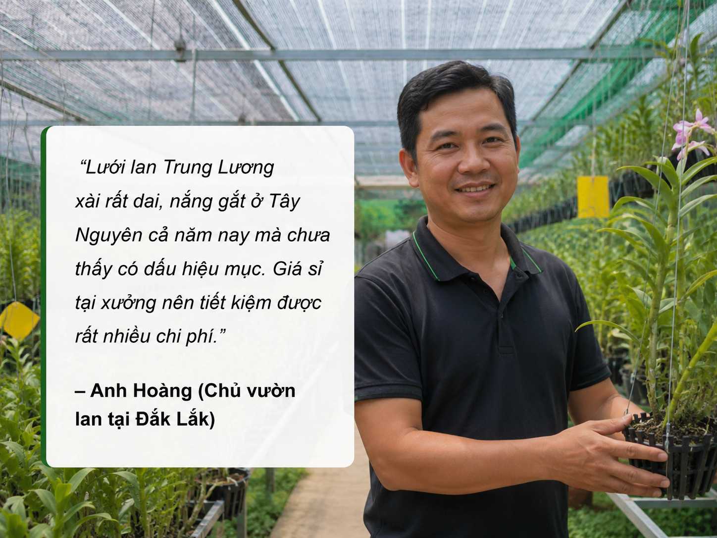 Anh Hoàng chủ vườn lan ở Daklak