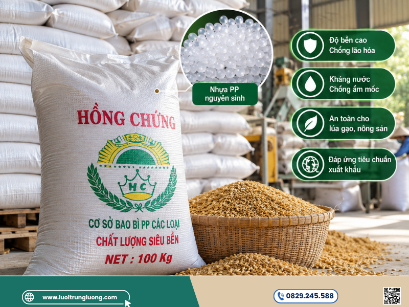 Bao PP dệt đựng lúa nhựa nguyên sinh là giải pháp tối ưu để bảo quản lúa gạo - Lưới Trung Lương Bao PP dệt đựng lúa nhựa nguyên sinh là giải pháp tối ưu để bảo quản lúa gạo