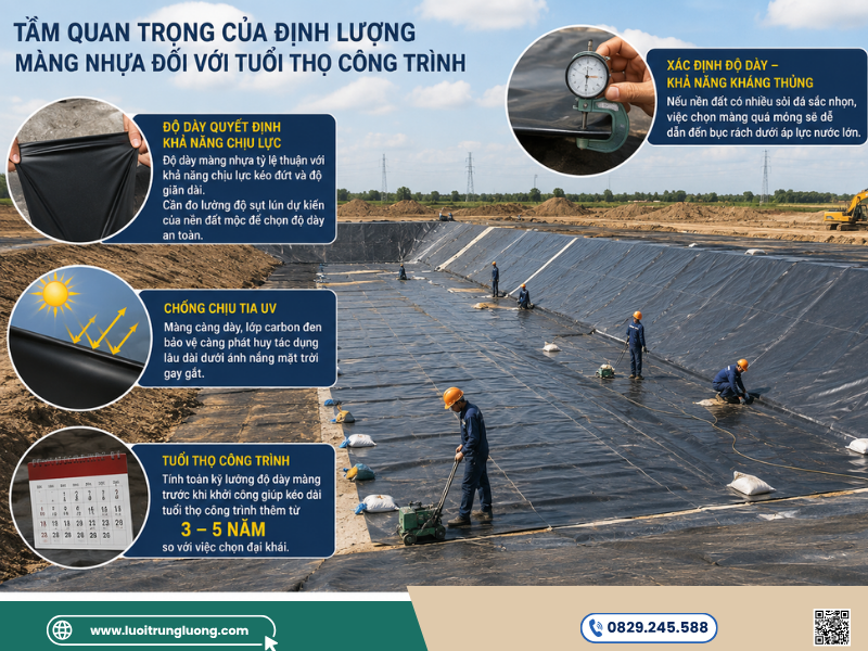 Bạt HDPE dày bao nhiêu là phù hợp đối với công trình - Lưới Trung Lương Bạt HDPE dày bao nhiêu là phù hợp đối với công trình